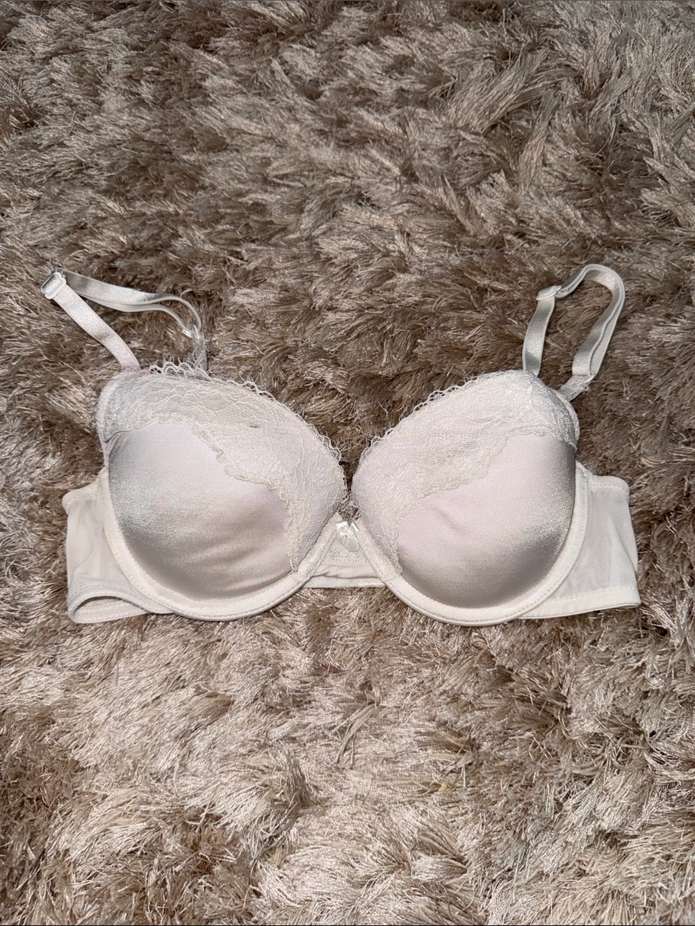 Auden Ivory Lace-Trim Padded Bra